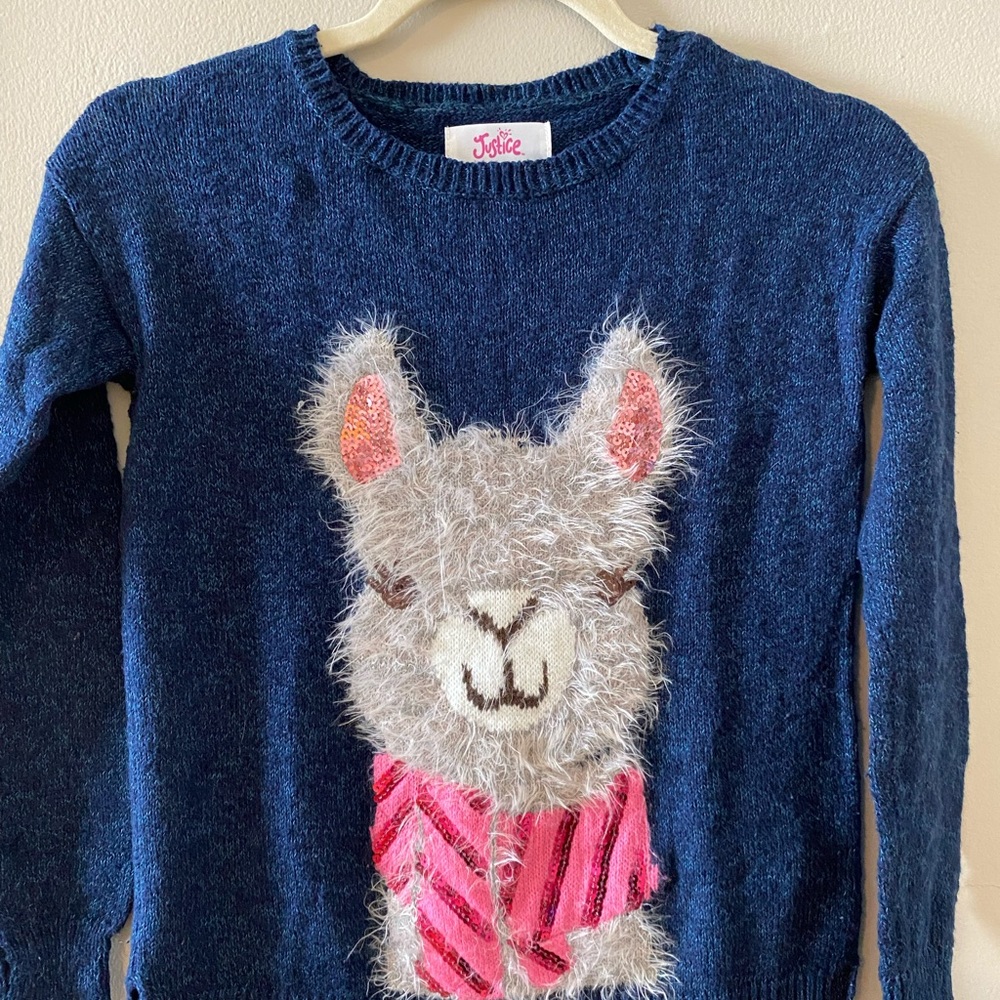 Justice Llama Sweater w/sequins (size 10)